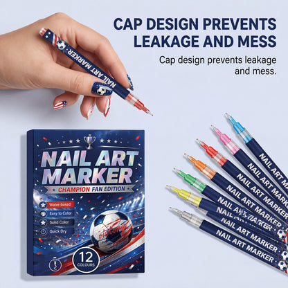 💅⚽12 Colors Fan-Themed Nail Pens｜Fast Dry DIY Nails for Game Day Cheer