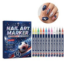 💅⚽12 Colors Fan-Themed Nail Pens｜Fast Dry DIY Nails for Game Day Cheer